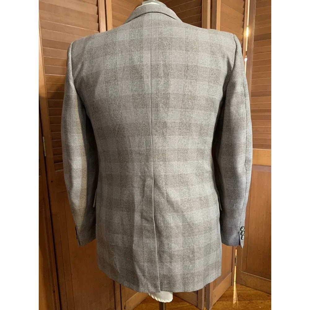 Vtg 70s JCPenney Contemporary Classics Gray Red Blue Plaid Sports Coat 40R